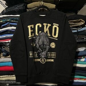 Ecko Unlimited Black Sweater with Gold Print